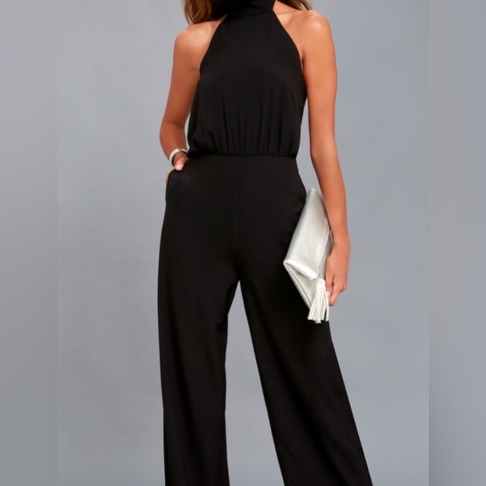 Lulu's Chic Black Halter Jumpsuit